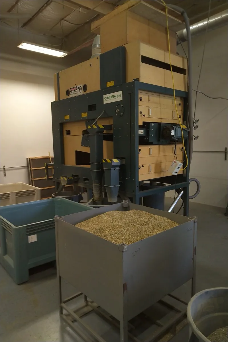 Cimbria air screen cleaner at Orsetti Seeds milling facility
