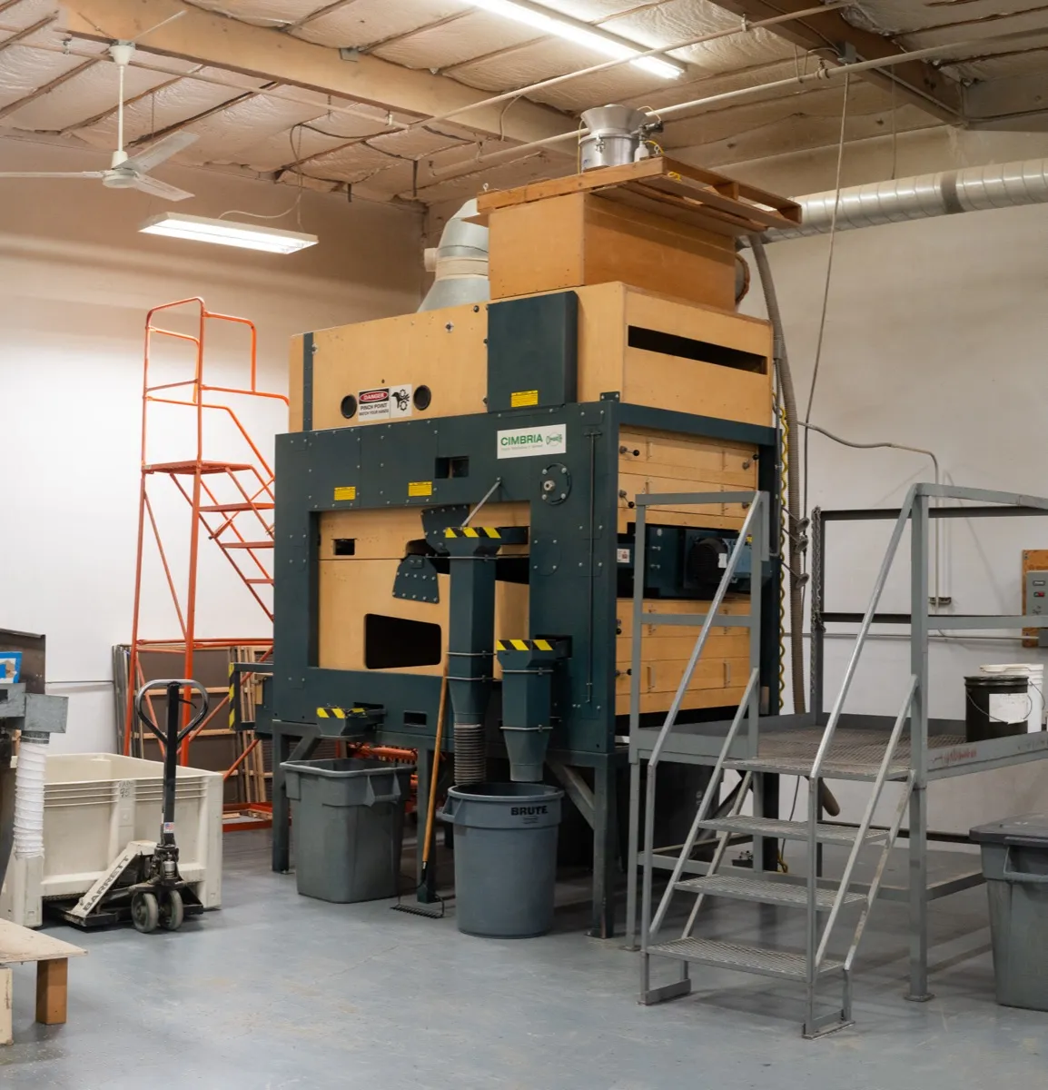 Seed cleaning machine at Orsetti Seeds milling facility, Hollister CA